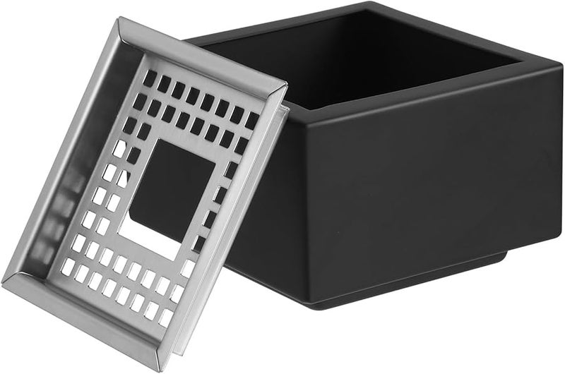 مطفأة سجائر كبيرة مربعة من الفولاذ المقاوم للصدأ مضادة للرياح للاستخدام المنزلي على طاولات داخلية - Image 1